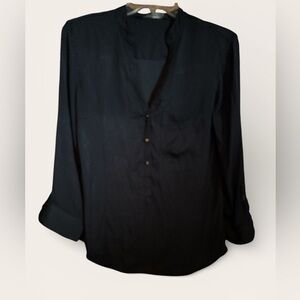 Zara Black Button-Up Blouse